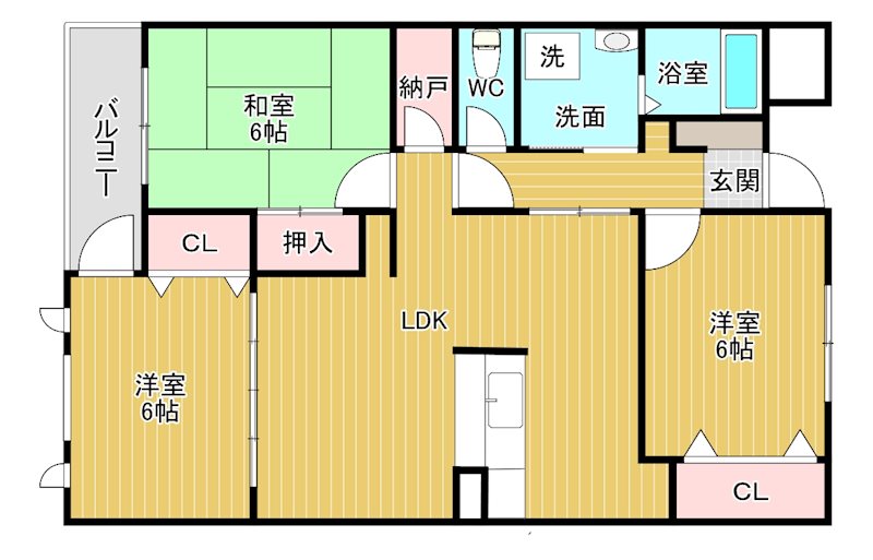 ノベルティデジル 203号室 間取り