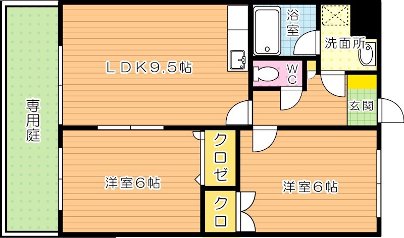 サンローゼ楠橋南 105号室 間取り