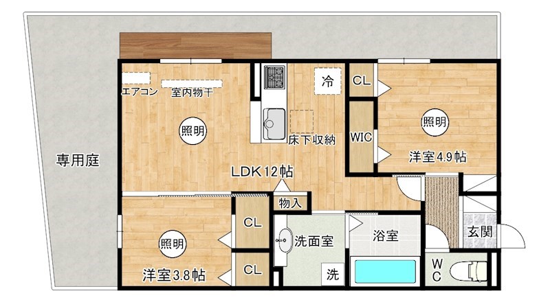 AURALEE足立（オーラリー足立） 105号室 間取り