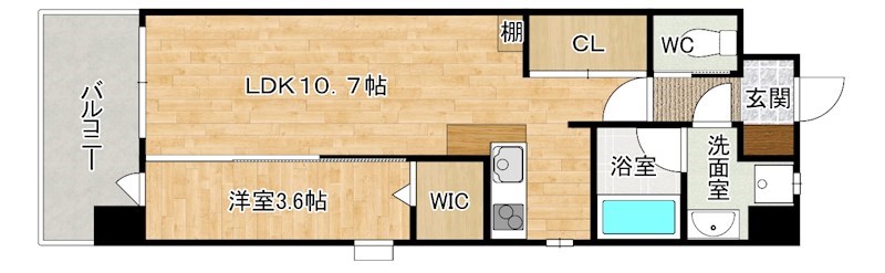 オーヴィジョンQULAS小倉金田(オーヴィジョンクラス小倉金田)  1005号室 間取り