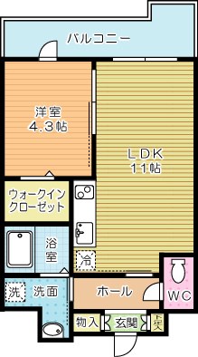 フェリシエ三萩野 1103号室 間取り