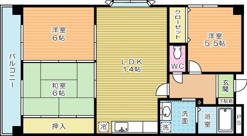 セントラルアベニュー 507号室 間取り