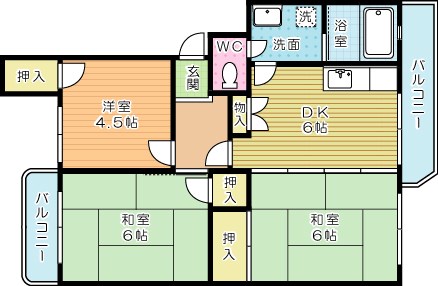 富士見サンハイツ 304号室 間取り