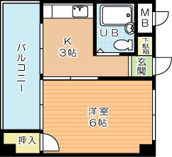 小倉ホースビル 402号室 間取り