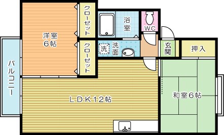 セジュール田原 102号室 間取り