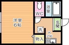 第二宮﨑ハイツ 103号室 間取り