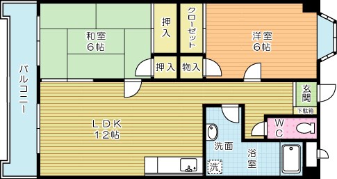 ｓｏｌａｎａ足原 203号室 間取り