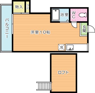 オアシス下到津ⅡＡ 206号室 間取り