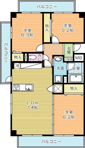 ニューガイア高野 311号室 間取り