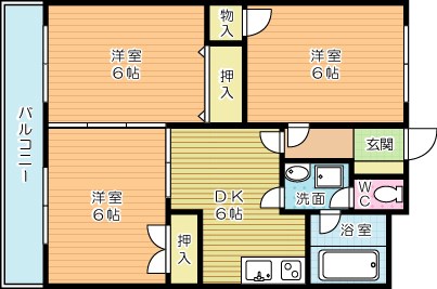 グランドハイツ湯川 402号室 間取り