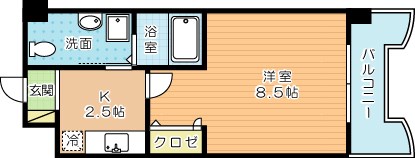 ベルガ北方 702号室 間取り