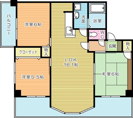 オールセインツ 1406号室 間取り