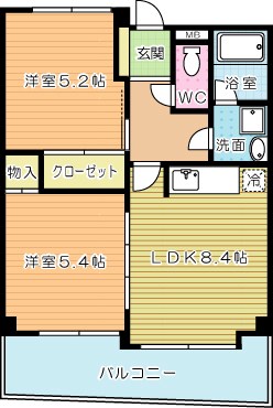 オールセインツ 1402号室 間取り