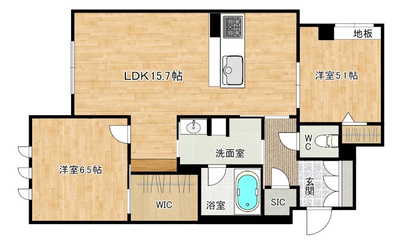 べレオ青葉 104号室 間取り