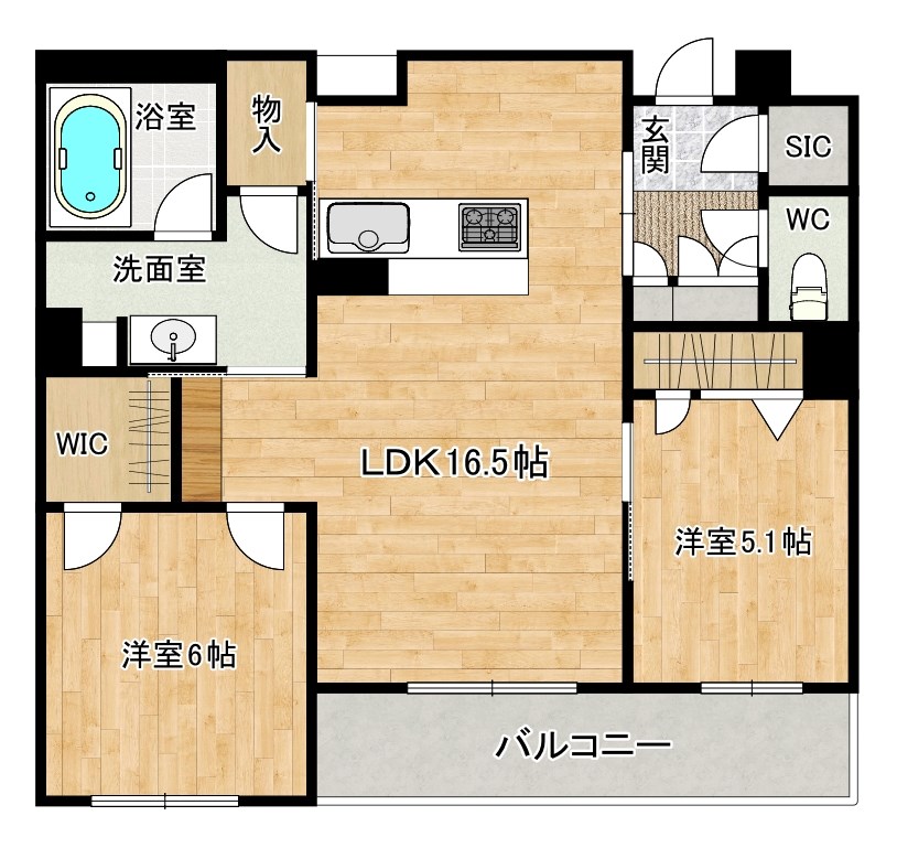べレオ青葉 302号室 間取り