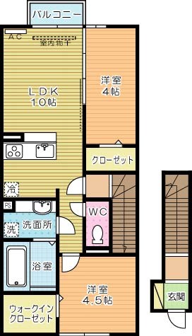 HN's D-room in 楡 207号室 間取り