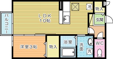 スクールサイド若藤 101号室 間取り