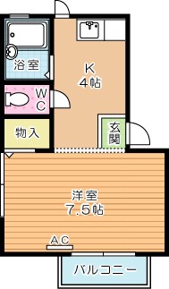 プレジールミスミ 103号室 間取り