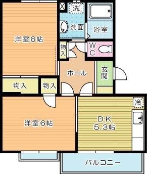 エルディム山本 105号室 間取り