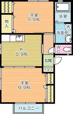 アヴニール緑ヶ丘 201号室 間取り