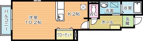 フィオーレ長行東三番館 103号室 間取り