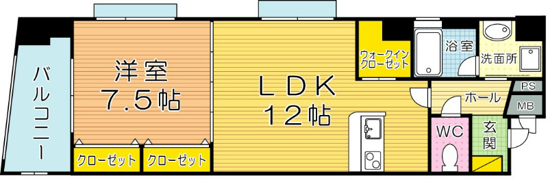 Ｅｒｈａｂｅｎ（エルハーヴェン） 201号室 間取り