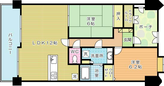 グランドパレスロイヤルコート大手町(分譲賃貸)  1205号室 間取り