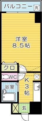ギャラン南小倉 1002号室 間取り