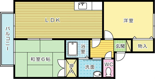 セジュール高松 205号室 間取り