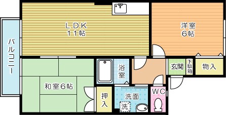 セジュール高松 205号室 間取り