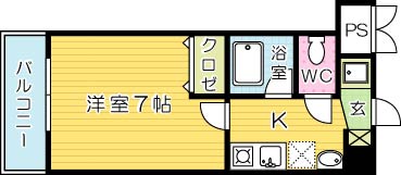 吉野町ワンルームマンション 501号室 間取り