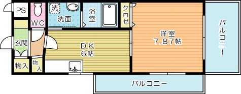 ギャラン吉野町 506号室 間取り