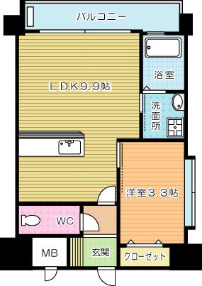 アンテス上到津 901号室 間取り