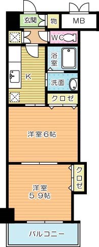 グランディ下曽根 503号室 間取り