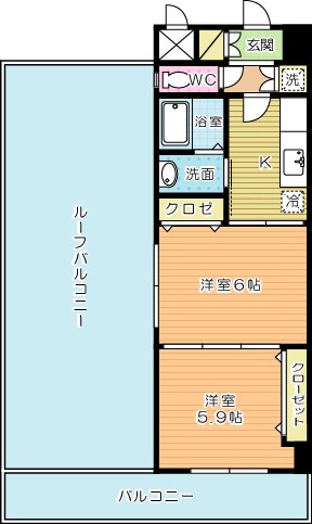 グランディ下曽根 805号室 間取り