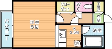 アーバンハイツ瓜生　Ａ棟 103号室 間取り