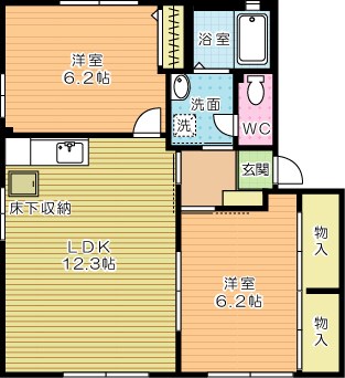 シャーメゾン中曽根　Ｂ棟 間取り図