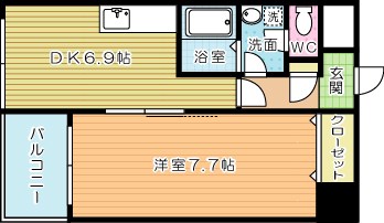 ＭＤＩインターフェイス竪町  702号室 間取り