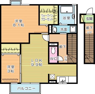 エスペランサ中曽根 203号室 間取り