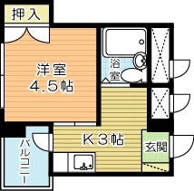 小倉ホースビル  303号室 間取り