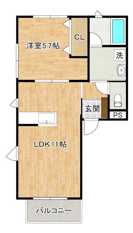 アールエムハイツ篠崎Ⅱ  203号室 間取り