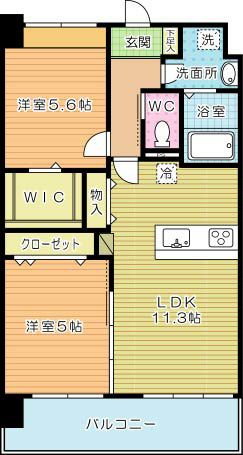 アルティザ小倉 1406号室 間取り
