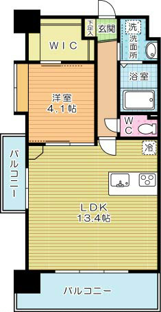 アルティザ小倉 1510号室 間取り
