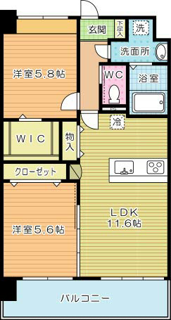 アルティザ小倉 1105号室 間取り