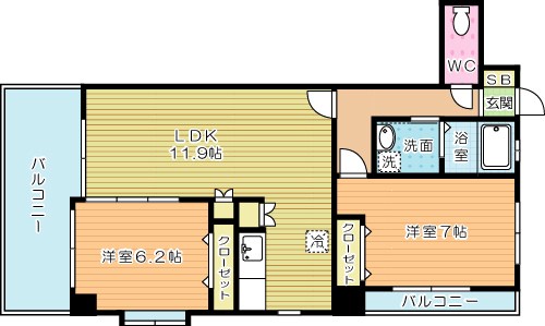 Ｆｅｌｔ５１５（フェルト５１５） 1303号室 間取り