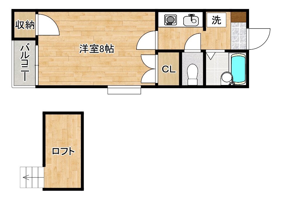 ディアコートカネト 204号室 間取り