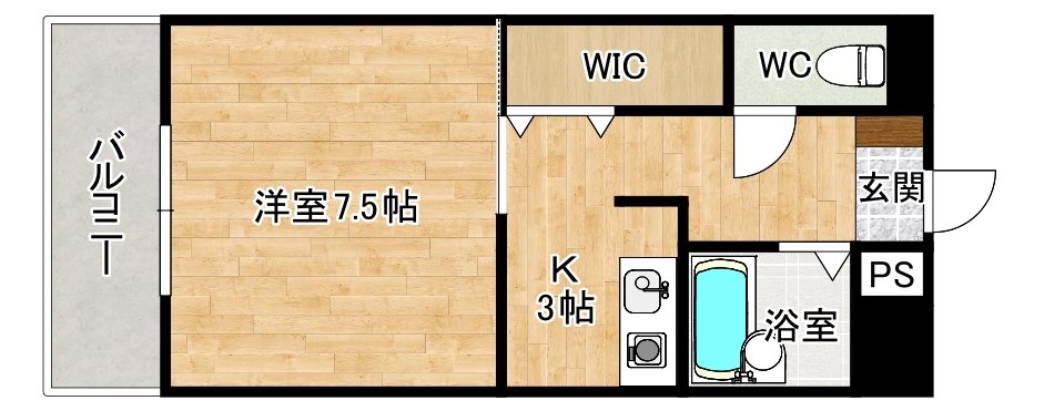 ピュアシティ小倉 1007号室 間取り