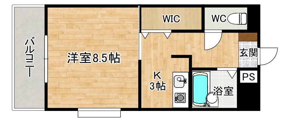 ピュアシティ小倉 310号室 間取り