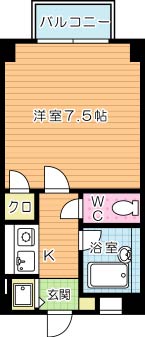 コンドミニアム北九大前 406号室 間取り