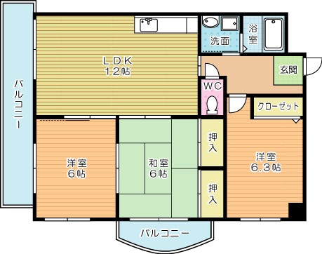 ラフィーヌ重住 203号室 間取り